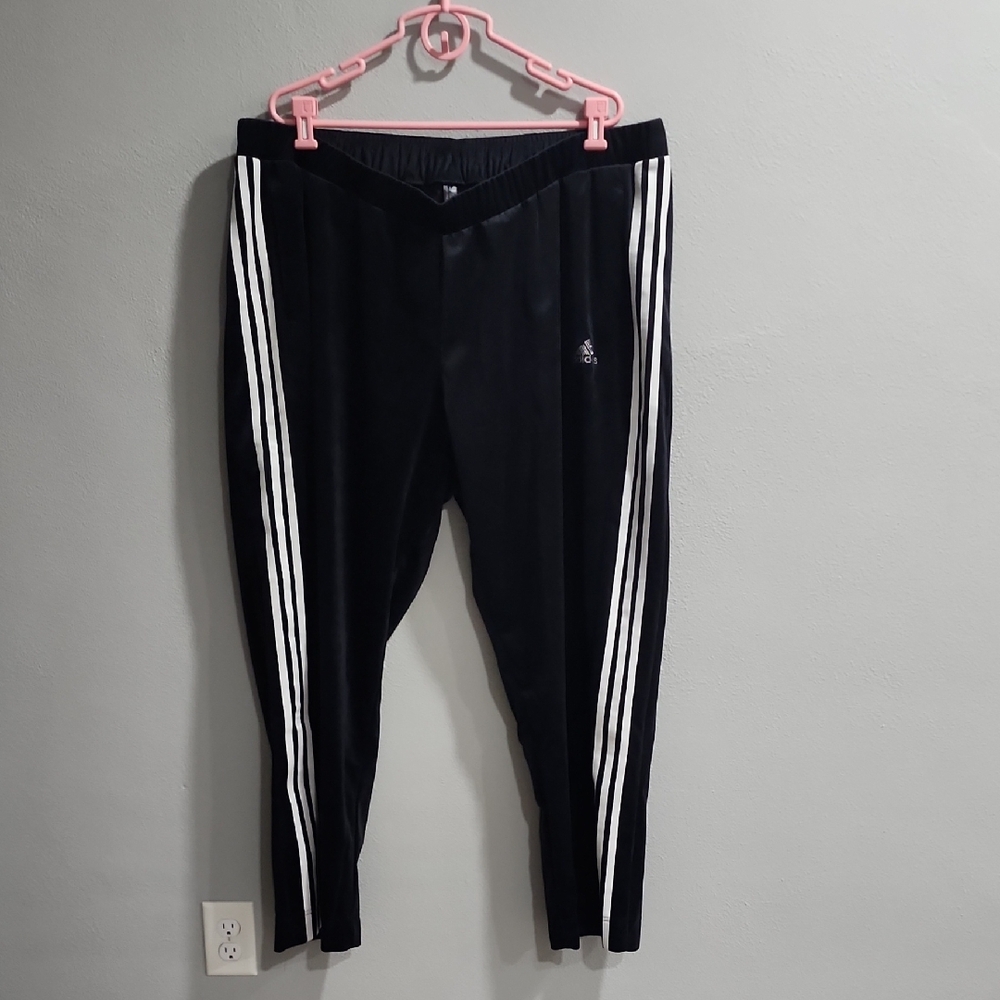 adidas Black Sweatpants with White Stripes